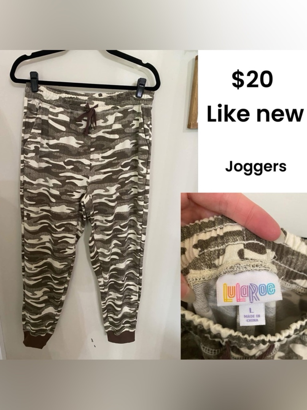LuLaRoe Olive Camo Jogger Pants